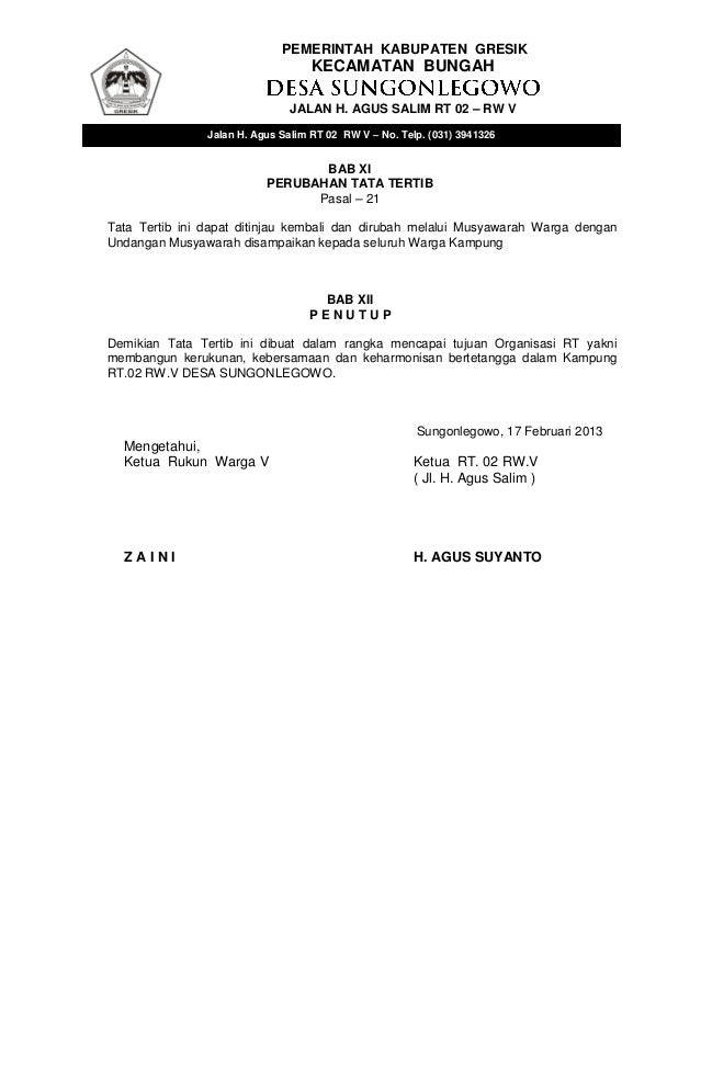 Administrasi Rt