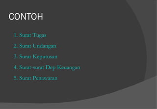 CONTOH Surat Tugas Surat Undangan Surat Keputusan Surat-surat Dep Keuangan Surat Penawaran 