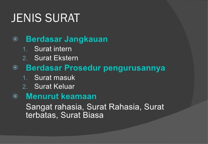 Contoh Surat Biasa Rahasia Dan Sangat Rahasia