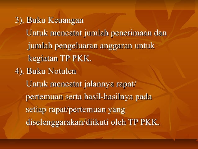 Administrasi Umum Dan Keuangan Pkk