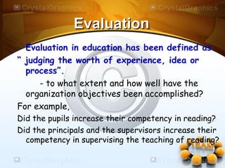 Administration and Supervision in Evaluation | PPT