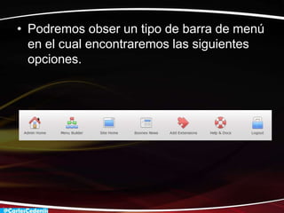 • Podremos obser un tipo de barra de menú
  en el cual encontraremos las siguientes
  opciones.
 