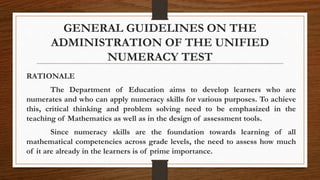 Union Math Assesment Administration-of-Unified-Numeracy-Test.pptx