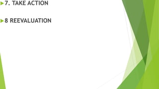 7. TAKE ACTION
8 REEVALUATION
 