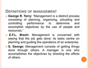 George R. Terry Management Table Administration and management | PPTX