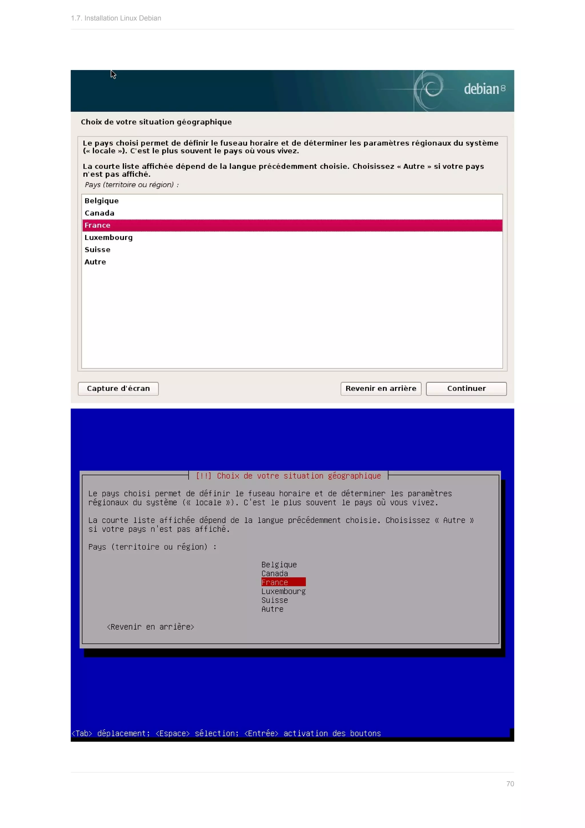1.7.	Installation	Linux	Debian
70
 