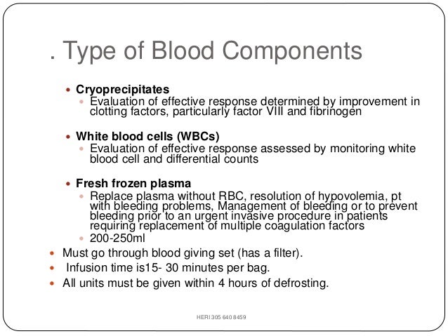 Administration Of Blood Products