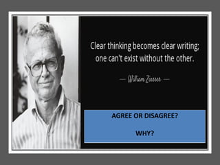 AGREE OR DISAGREE?
WHY?
 