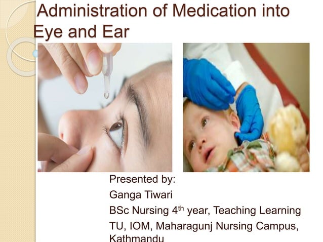 Administration of Medications into Eye and Ear- Topical Application | PPTX