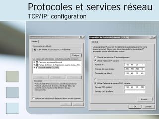 Protocoles et services réseau
TCP/IP: configuration
 