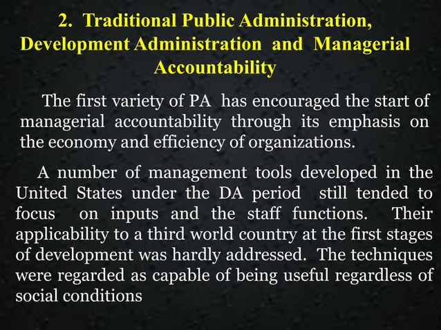 Administrative accountability