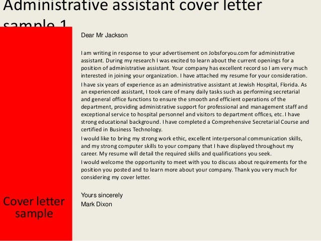 cover letter for an executive assistant