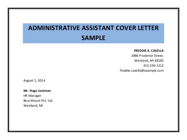 Sample cover letter for administration