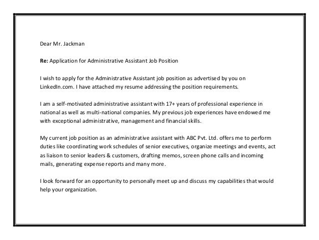 sample of job application letter job application letter