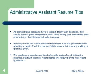 Administrative assistant resume | PPT