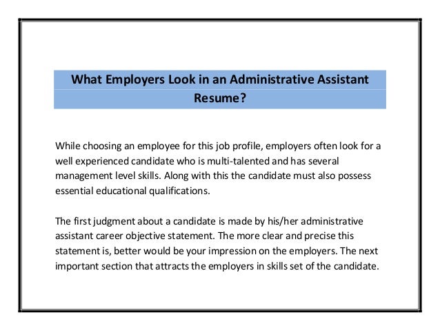 administrative assistant job objective administrative assistant resume administrative assistant job objective administrative assistant resume