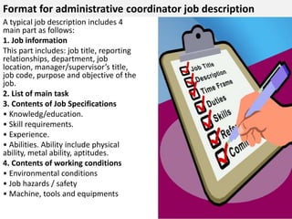 Administrative coordinator job description | PPTX
