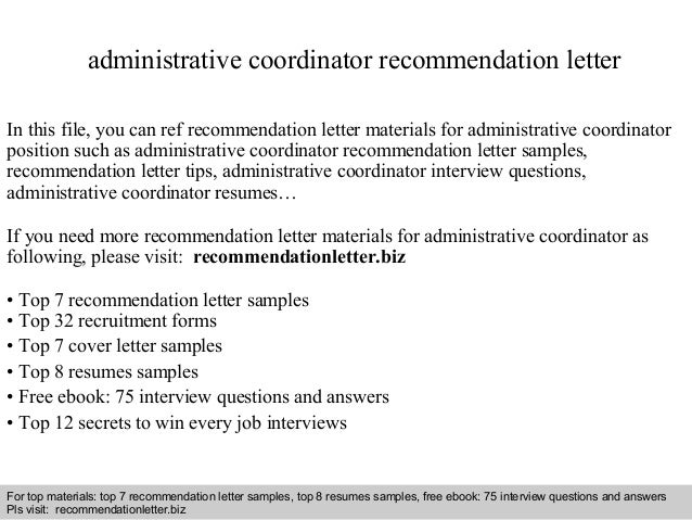 cover letter for administrative coordinator