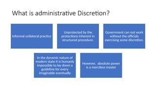 Administrative Discretion and its control in Indian Context.pptx