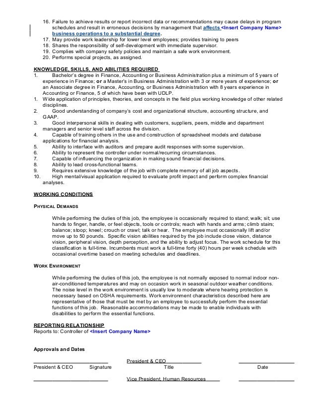 FLSA Administrative Exemption (Job Description Checklist)