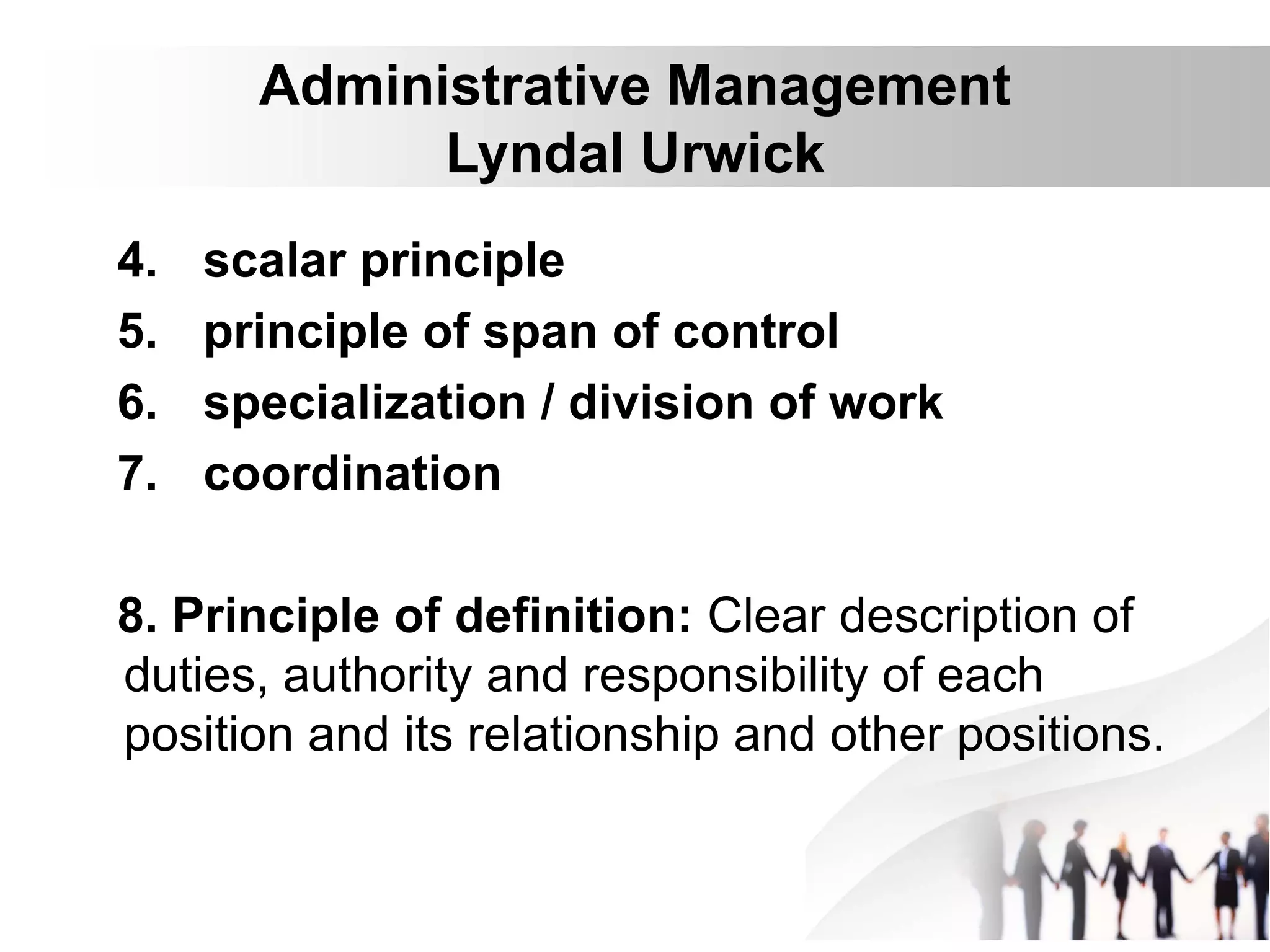 Urwick Administrative management (lec 4) | PDF