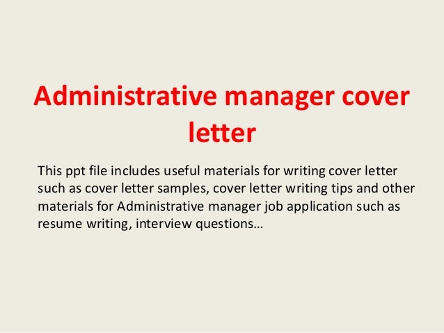 Cover letter administrative manager position