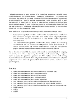 Administrative overhead in petroleum industry under psa, joa & ifrs | PDF