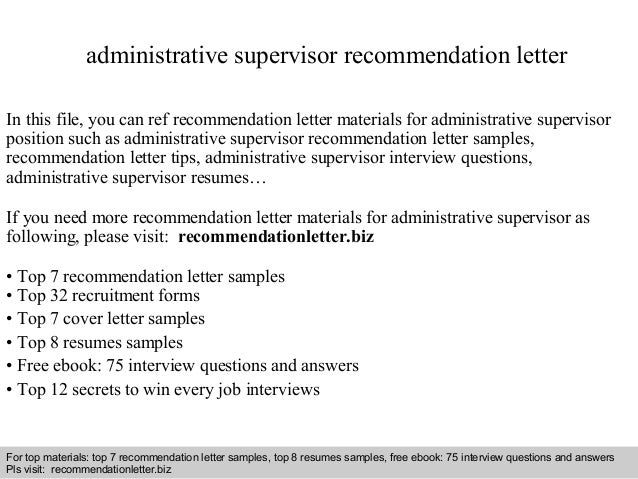 interview questions and answers free download pdf and ppt file administrative supervisor recommendation letter - Administrative Position Cover Letter interview questions and answers free download pdf and ppt file administrative supervisor recommendation letter - Administrative Position Cover Letter