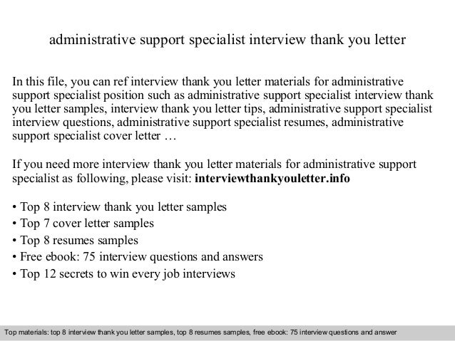 administrative support specialist cover letter