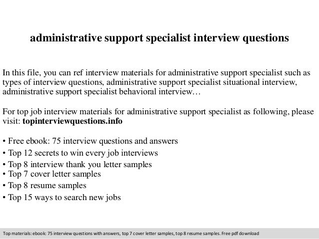 administrative support specialist cover letter