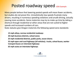 Unsafe Speed Example Administrative Traffic Management & Transportation Training | PPTX