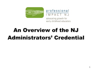 An Overview of the NJ Administrators’ Credential 