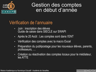 Gestion des comptes
 
