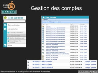 Gestion des élèves
en cours d’année
Arrivée d’un élève
• Récupérer la fiche dans SIECLE
• Affecter l’élève à sa classe ET à ses groupes
• Vérifier l’arrivée du compte dans l’ENT
• Importer dans Educ’Horus
Départ d’un élève
• SIECLE : Saisir la date de départ
• Educ’Horus : Basculer l’élève dans la classe « SORTANTS »
 