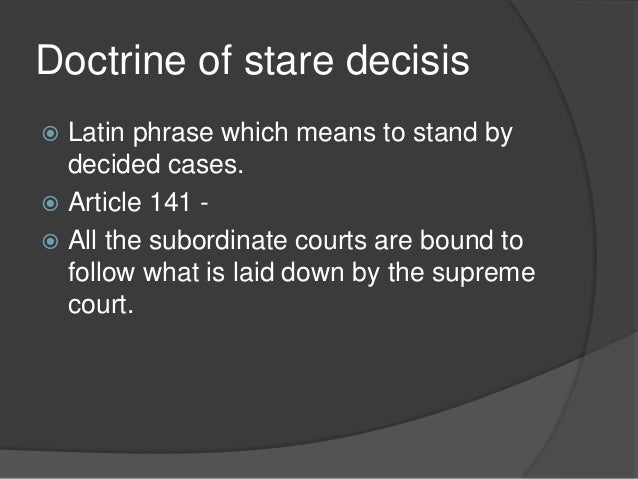 stare decisis