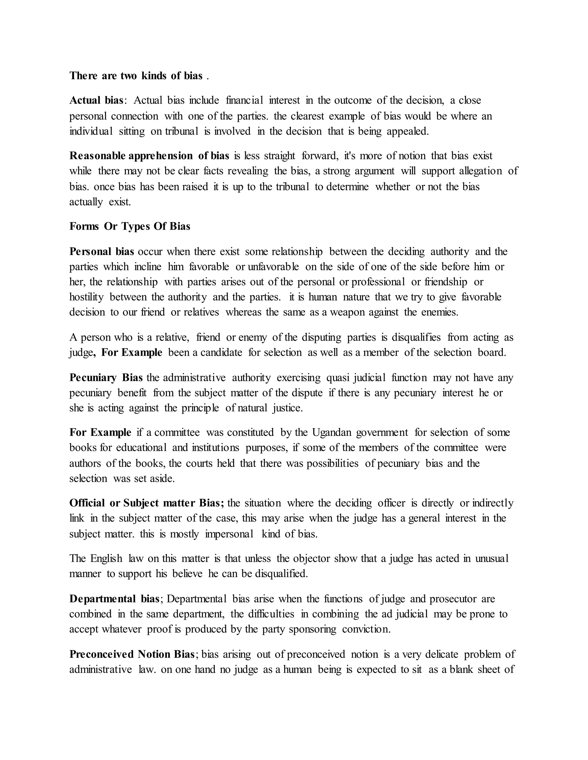 Admin law presentation on test of bias DOCX