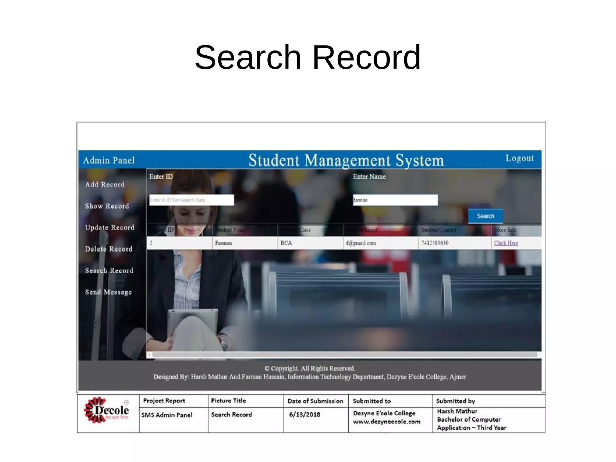 Student Management System (SMS) | PDF