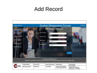 Student Management System (SMS) | PDF