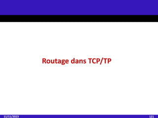 11/11/2023 121
Routage dans TCP/TP
 