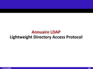 11/11/2023 254
Annuaire LDAP
Lightweight Directory Access Protocol
 