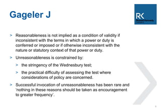 Reasonableness Test Example Adminstrative Law Update - Unreasonableness | PPTX
