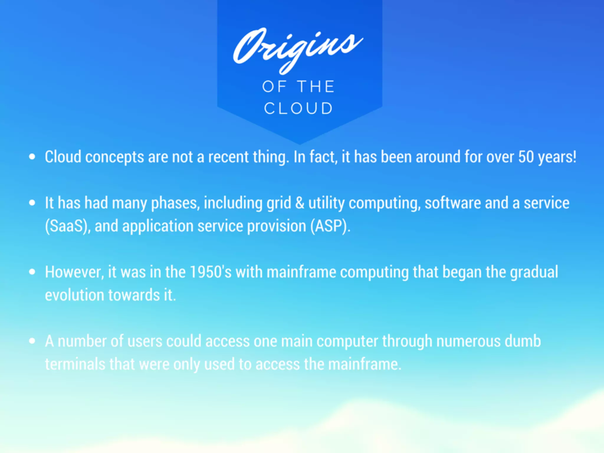 Cloud History 101