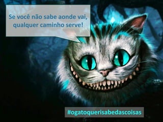 Se você não sabe aonde vai,
qualquer caminho serve!
#ogatoquerisabedascoisas
 