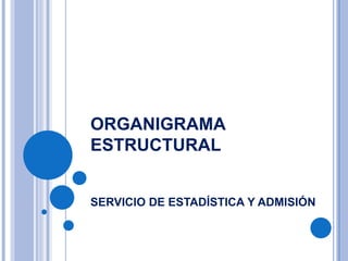 ORGANIGRAMA
ESTRUCTURAL
SERVICIO DE ESTADÍSTICA Y ADMISIÓN
 
