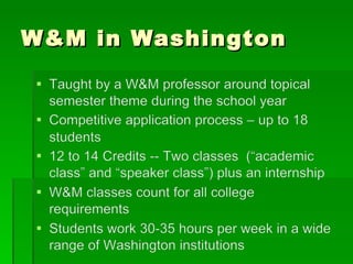 W&M in Washington 
