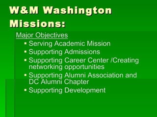 W&M Washington Missions: 