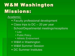 W&M Washington Missions: 