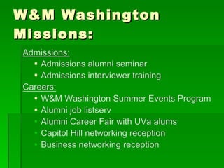 W&M Washington Missions: 
