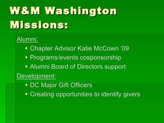 W&M Washington Missions: 