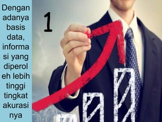 Dengan
adanya
basis
data,
informa
si yang
diperol
eh lebih
tinggi
tingkat
akurasi
nya
1
 